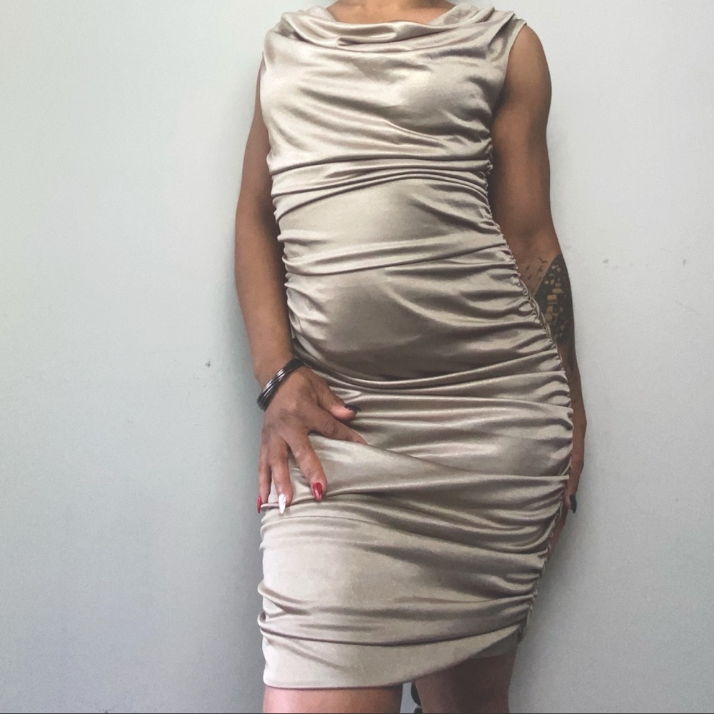 Express Champagne Satin Dress